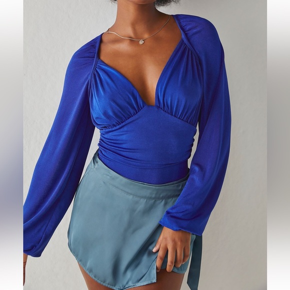 Free People Tops - NWT Free People In Your Arms Bodysuit Blue Size M